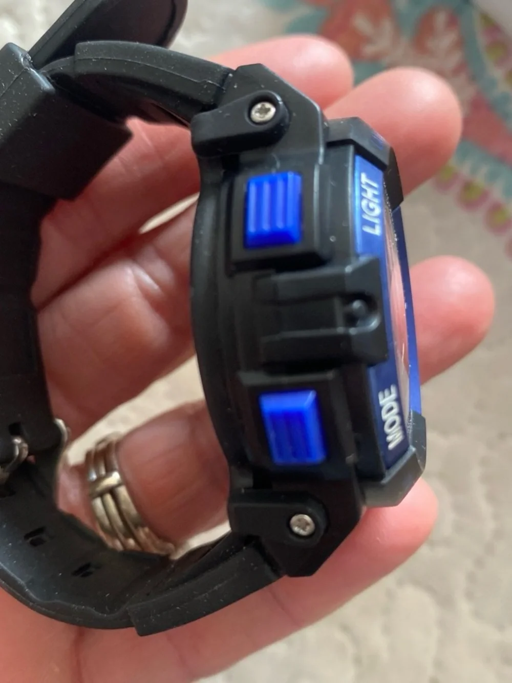Source Unknown Black and Blue Kids Digital Alarm Sport Watch